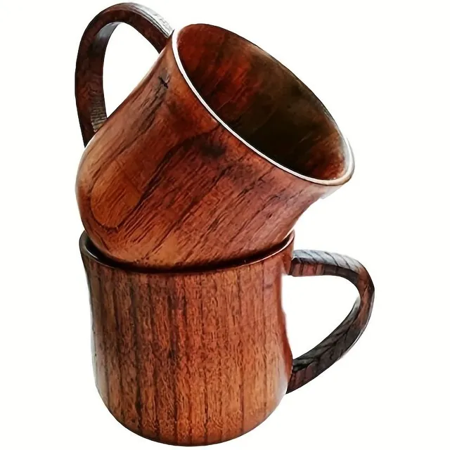 Set of 2 wooden cups