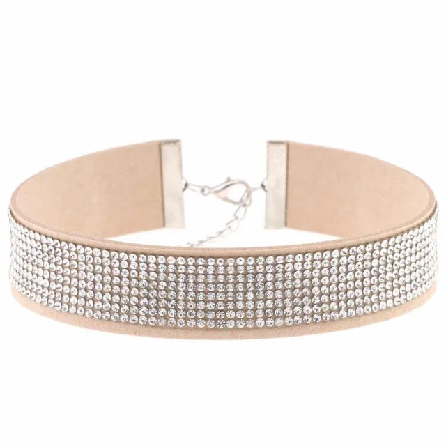 Choker with rhinestones - 15 colours