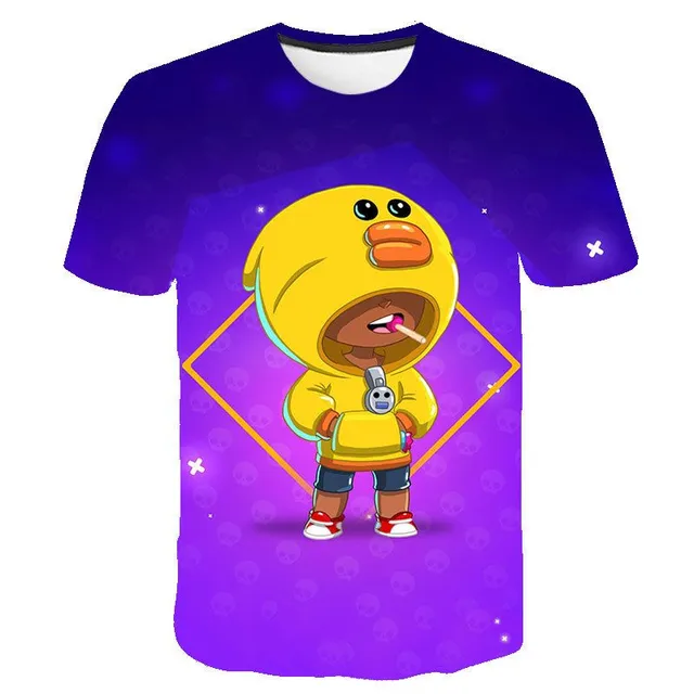 Kids short sleeve shirt with prints of popular Brawl Stars characters