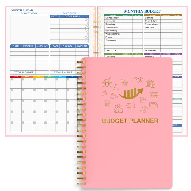 Finance and spending organizer - Monthly budget planner for efficient management (in Czech a5) pink