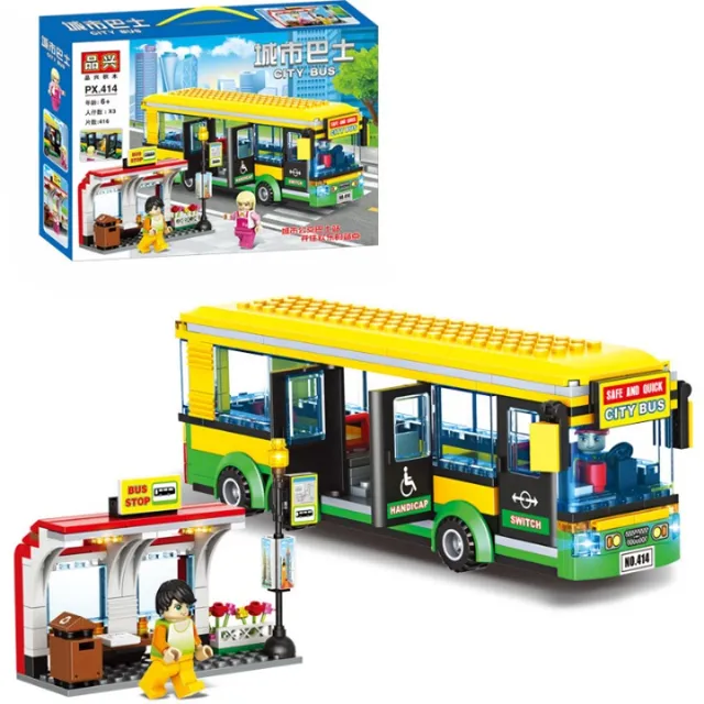Frumoasa jucărie de construcție autobuz
