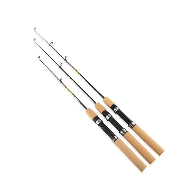 Fishing rod with wooden handle