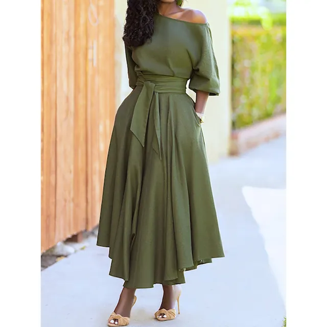 Ladies elegant dress with wide skirt