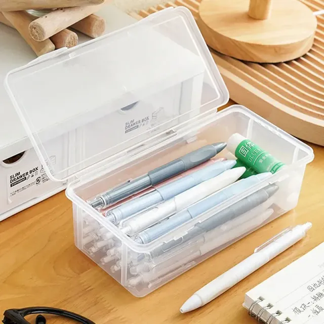 Transparent pencil box made of PP material for school supplies