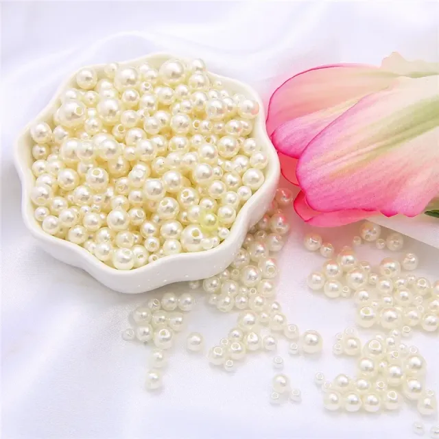 150pcs/Packaging Mix Sizes 3/4/5/6/8mm Beads With Hole Colorful Pearls Round acrylic Imitation Pearl DIY For Jewelry &amp; Handmade Work