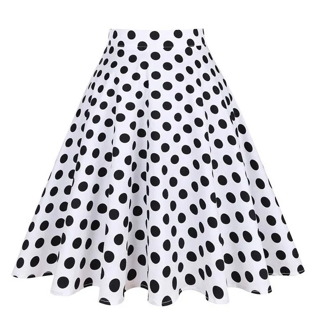 Women's skate skirt Madrina - white with polka dots