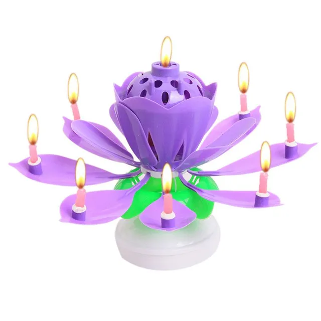 Musical lotus shaped candles - 5 colours