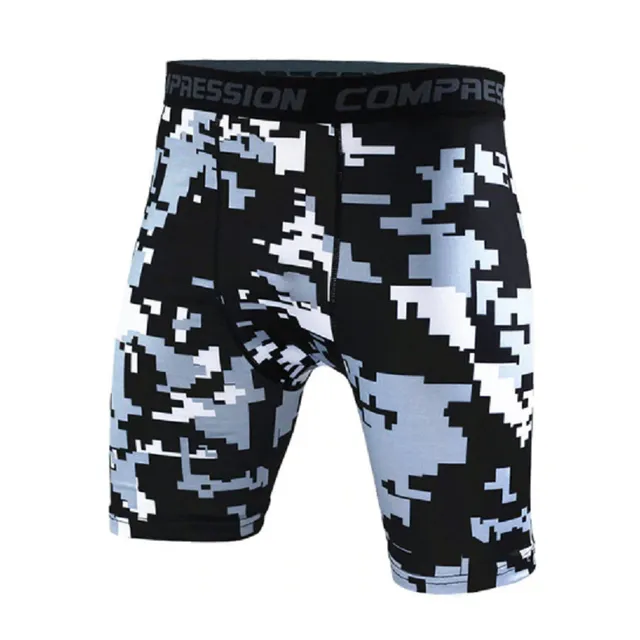 Men's compression shorts with military pattern