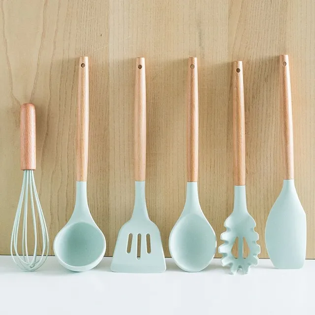 Kitchen utensils set in stand 12 pcs