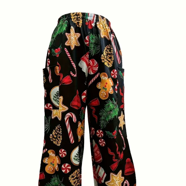 Flower wide casual loose pants for spring and summer