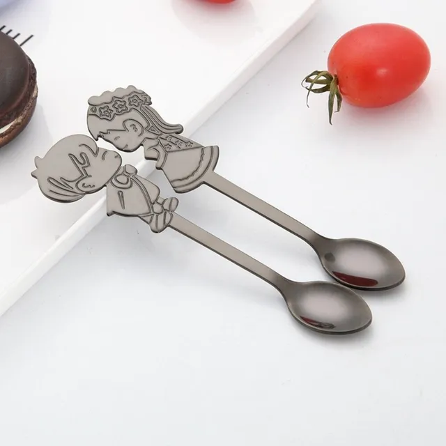 Tea teaspoons boy and girl 2 pieces