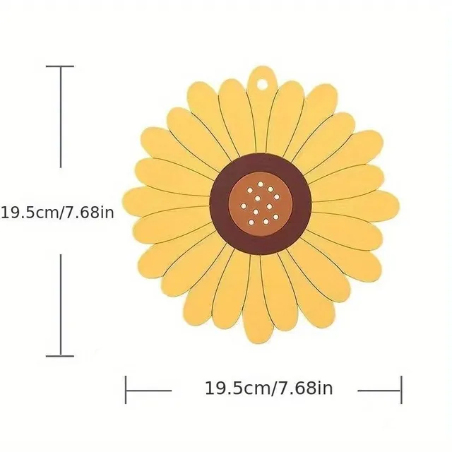 Dessous de plat en silicone en forme de tournesol - résistant à la chaleur, dessous de plat antidérapant en silicone