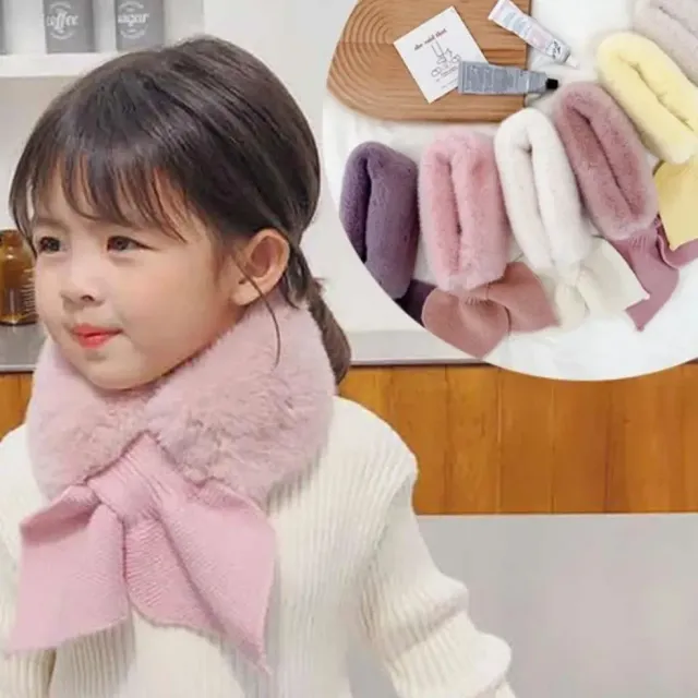 Detská zimná šatka s plyšovým obojkom pre dievčatá - rôzne farby