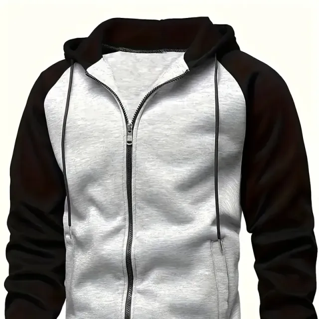 Men's sports sweatshirt with long sleeve and hoodie