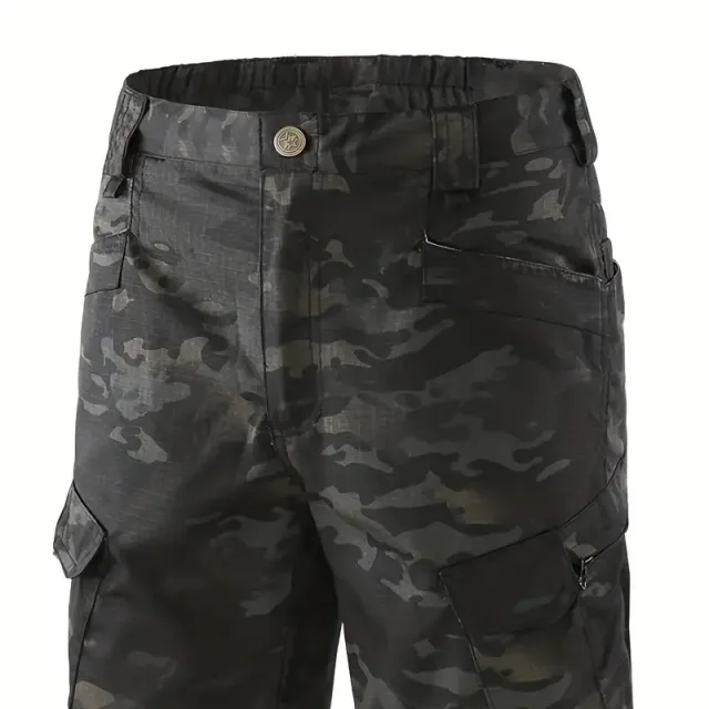 Male multifunctional tactical shorts - waterproof outdoor cargo shorts with pockets, ideal for hiking and trekking