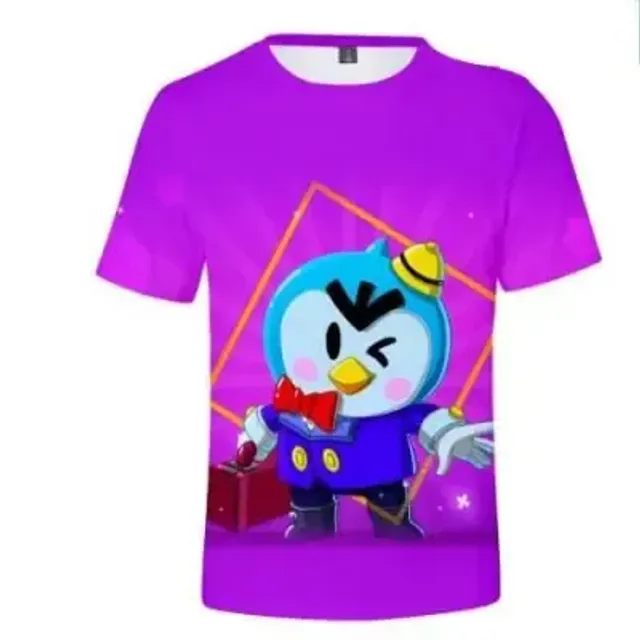 Kids short sleeve shirt with prints of popular Brawl Stars characters