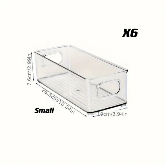 2/4/6pcs Storage boxes for fridge with transparent walls and handles