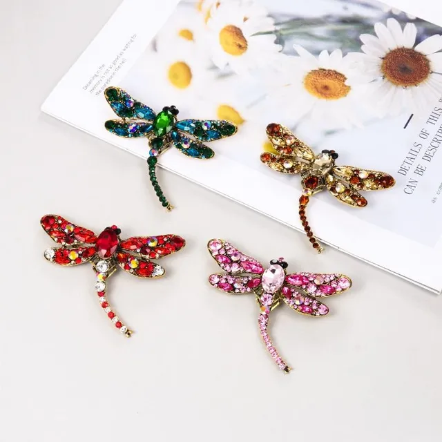 Beautiful ladies brooch decorated with dragonfly