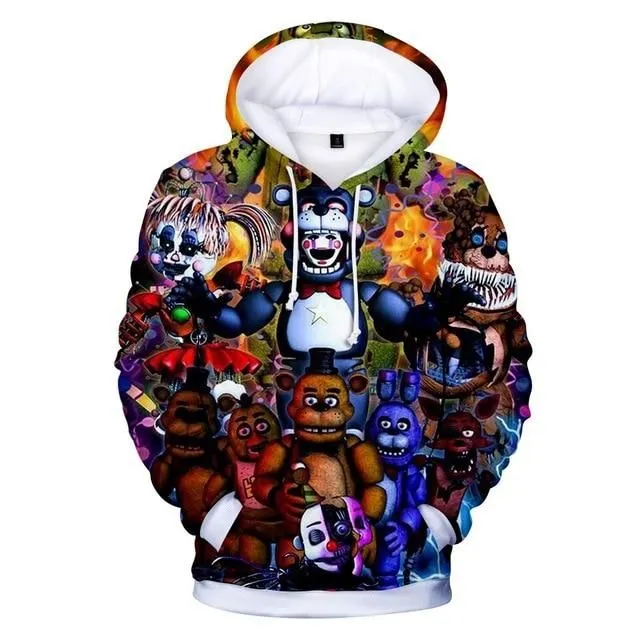 Children's colourful sweatshirt with print Five nights at Freddy's
