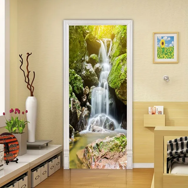 Beautiful 3D waterfalls made of stone tiles - Hanging door decoration