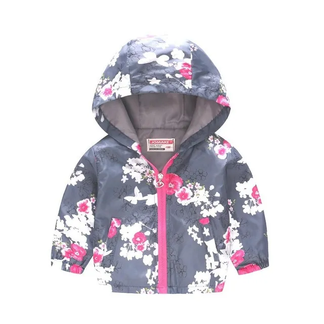 Girls spring and autumn windbreakers with hood 4 2 roky