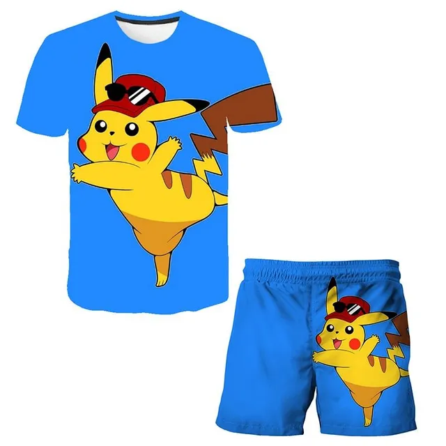 Set tricou și pantaloni scurți pentru copii Pokémon - 2 bucăți