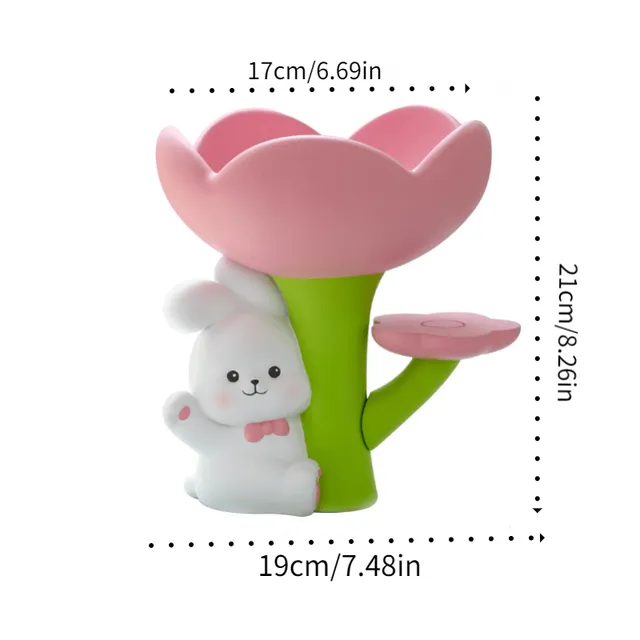 Beautiful plastic key holder in flower pot shape with cute rabbit for modern household