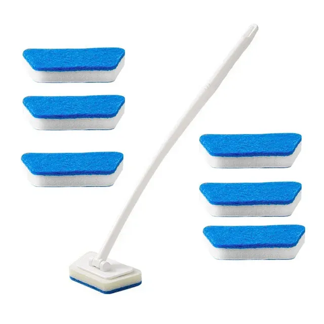 Multifunctional bath brush with long handle for floors, walls and baths