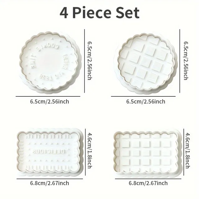 Set of 4 cookie pie makers - waffles for fun and easy baking cookies, cakes and candy