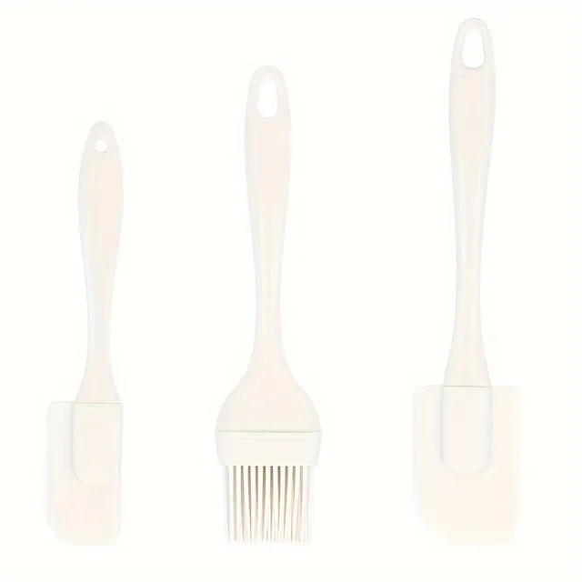 Set de 3 spatule din silicon și pensule pentru ulei - ideale pentru coacere și gătit