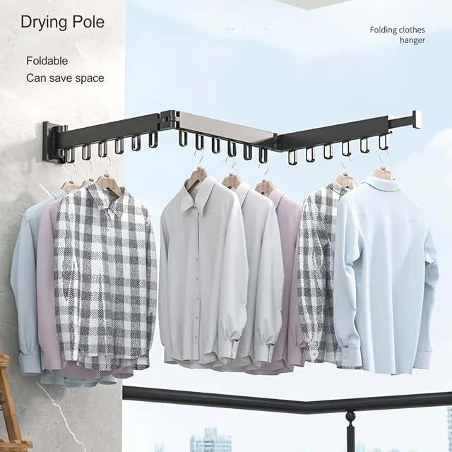Moderní sušák na prádlo: Elegantní design, hliník, skládací, na zeď