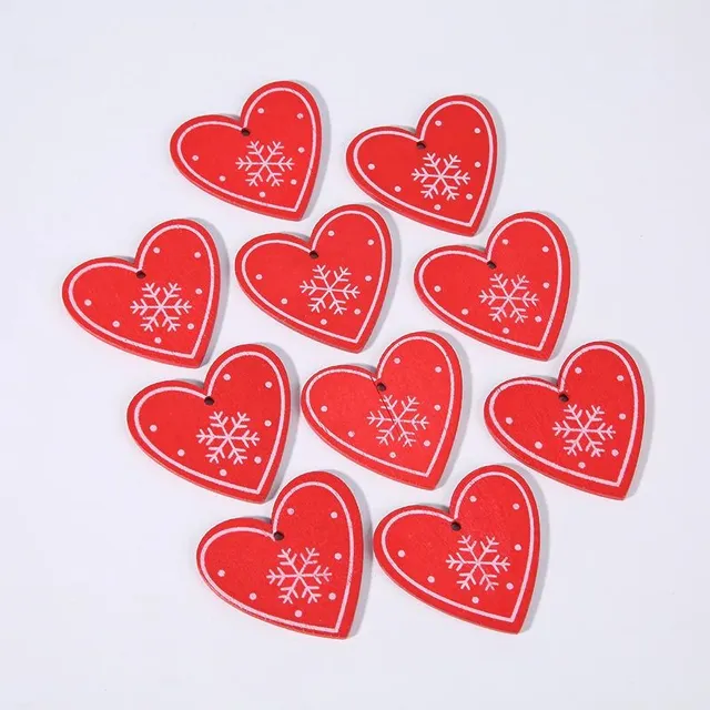 Wooden Christmas ornaments 10 pcs C585