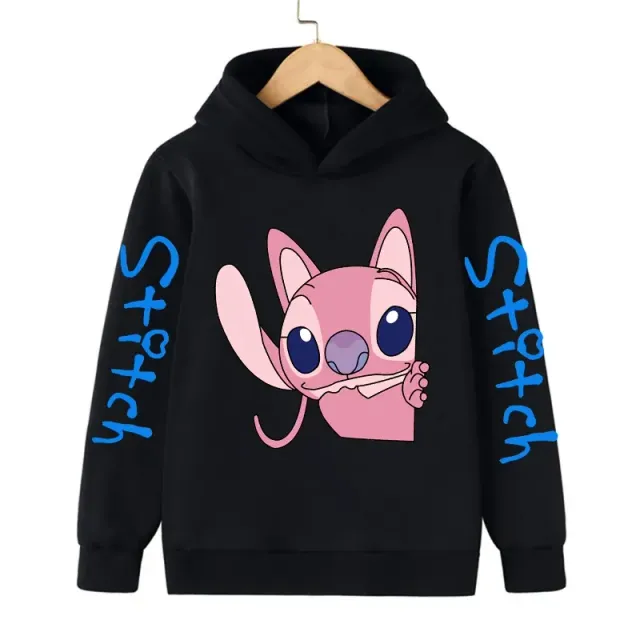 Bluza pentru copii cu glugă și imprimeu drăguț Stitch