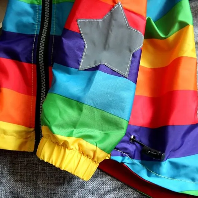 Kids Rainbow stylish spring parka with hood