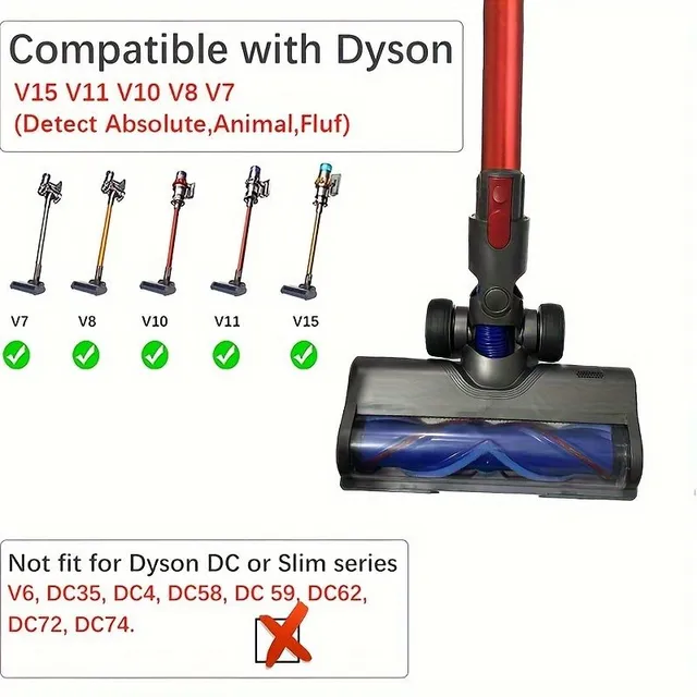 Replacement motor floor nozzle with LED for Dyson V7 V8 V10 V11 V15