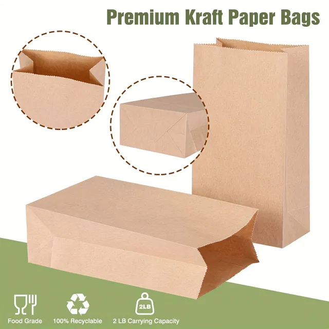 Paper snack bag brown - 150 pcs