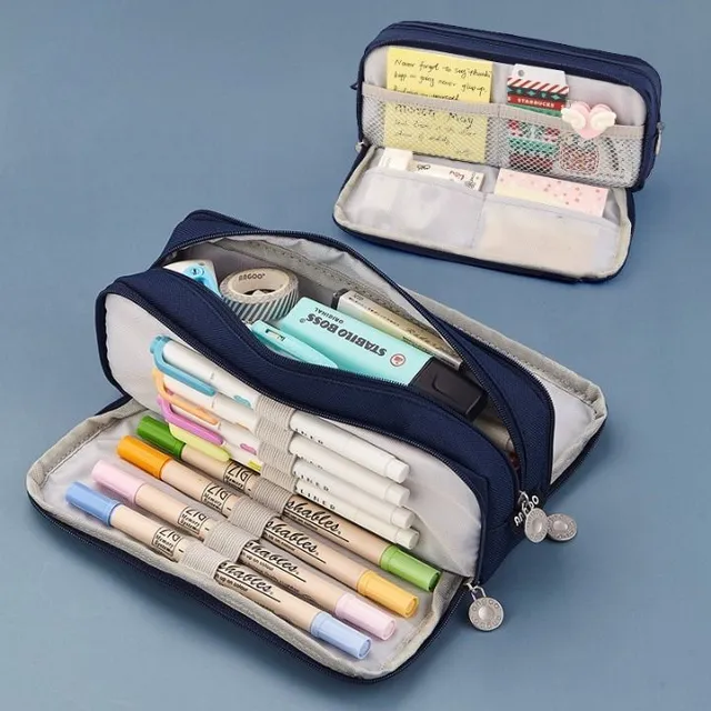 Praktické prostorné pouzdro na tužky s několika přihrádkami - několik barevných variant