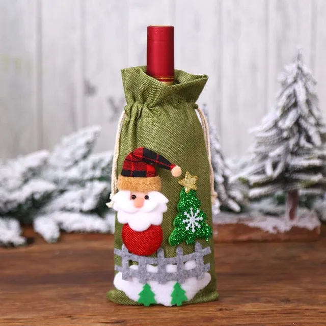 Beautiful wine bottle pouch with Christmas motif Debbie