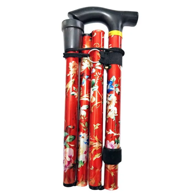 Folding aluminium walking stick for seniors