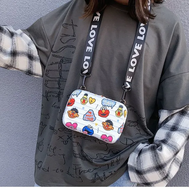 Cute fashionable lady mini purse with Elmo printing