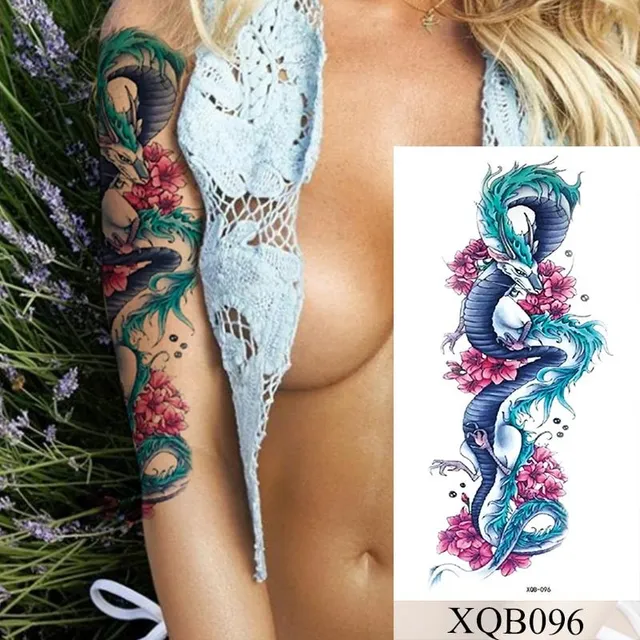 Women's waterproof fake tattoo on the upper arm