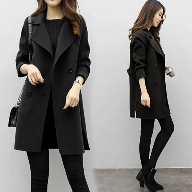 Women's elegant coat Alexis black M