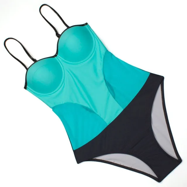 Fashionable one-piece slimming swimsuit with narrow straps