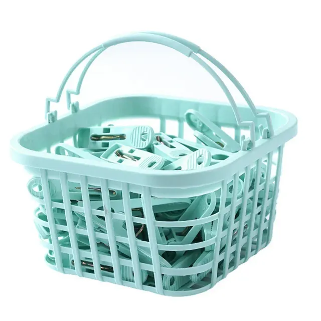 30 pcs underwear pins with plastic basket - practical clips for clothing, curtains and towels