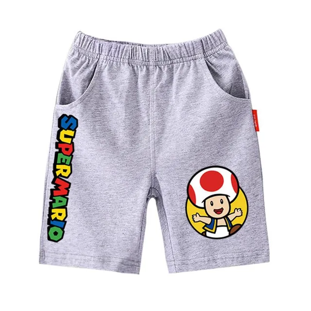 Trendy children's shorts printed with the popular animated film Super Mario