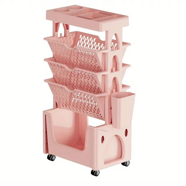 Removable storage basket for table with 5/6 floors and wheels