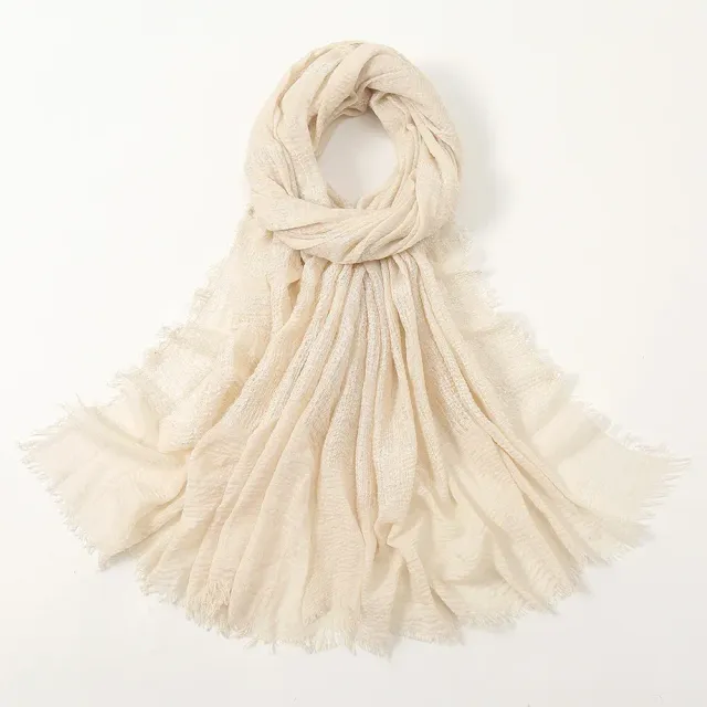 Women's autumn/winter cotton scarf, single colour and in size 90x180 cm