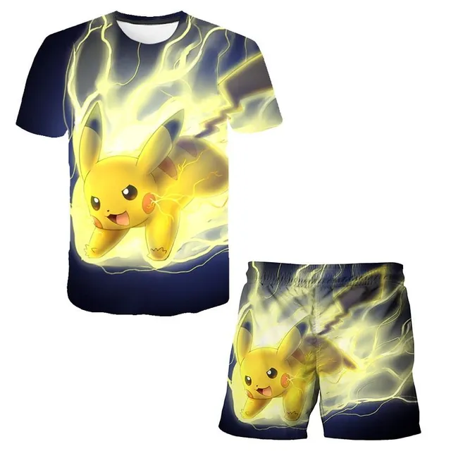 Set tricou și pantaloni scurți pentru copii Pokémon - 2 bucăți