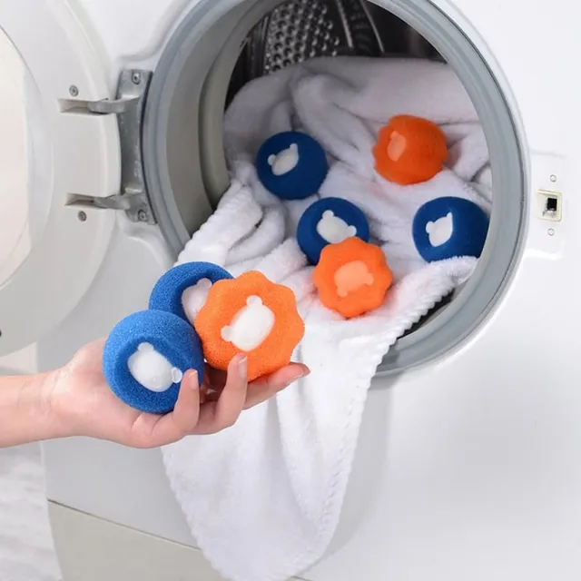 Reusable set of washing machine hair removers