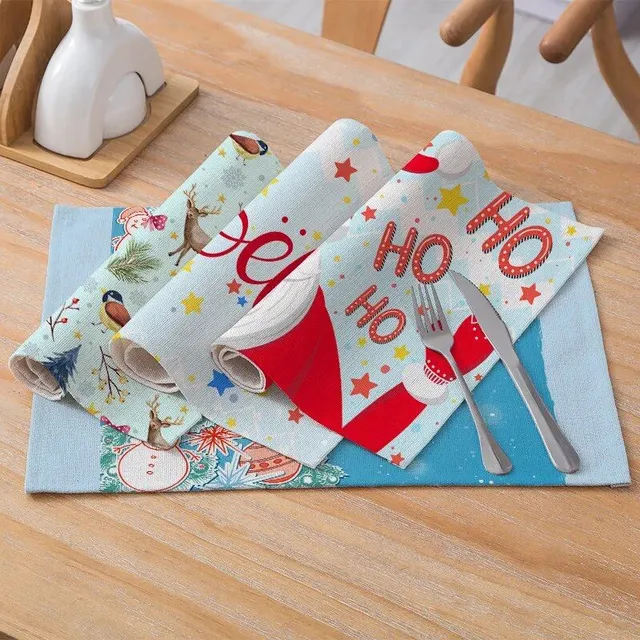 Christmas table pads and trays for bowls and cups for home decorations and celebrations of Christmas and holidays